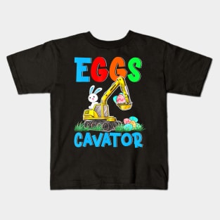 Eggs Cavator Easter Excavator Hunting Egg Kids Kids T-Shirt